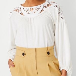 Ann Taylor lace yoke top